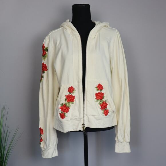 Vintage Johnny Was, JWLA, Hoodie with Embroidered Flowers - Picture 1 of 6